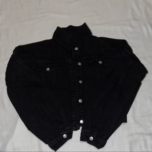 Black Cropped Denim Jacket